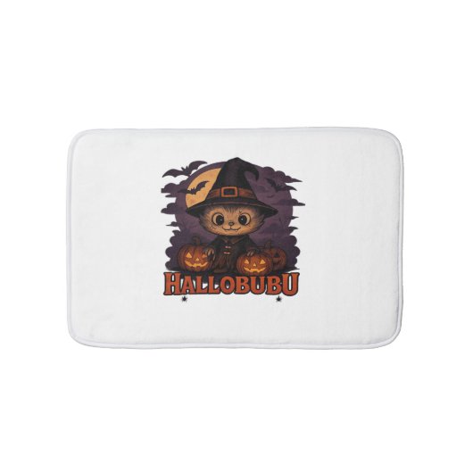ハロブハロウィーン不気味かわいい&ウィッチキャットT-Shir バスマット (正面)