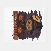 ハロブハロウィーン不気味かわいい&ウィッチキャットT-Shir フリースブランケット (正面(横))