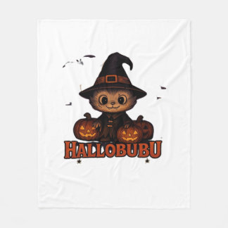 ハロブブ ハロウィン かわいい スプーキー 魔女 ネコ Tシャツ フリースブランケット