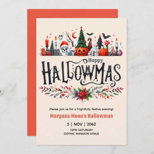 ハロマス招待状ハロウィーンクリスマスマッシュアップ 招待状 (正面/裏面)