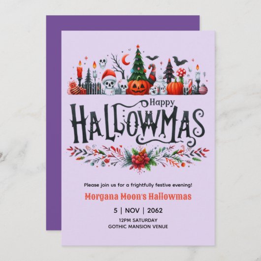 ハロマス招待状ハロウィーンクリスマスマッシュアップ 招待状 (正面/裏面)