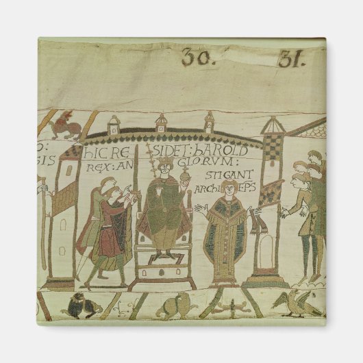 ハロルドは王冠と王冠を与えられる マグネット (正面)