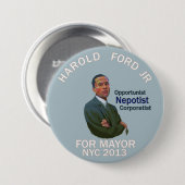 ハロルドフォード、NYCの市長2013年のためのJr. 缶バッジ (正面&裏面)