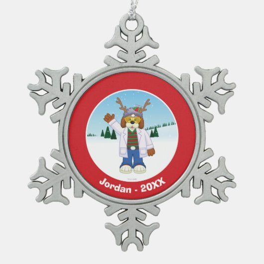 ハロルドJ.の"Goober"のHausenfeffer Jr. スノーフレークピューターオーナメント (正面)