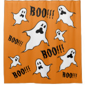 ハロワパーソナライズされたン不気味幽霊たち シャワーカーテン (正面)