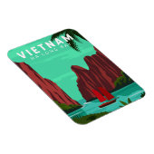 ハロンベイベトナムトラベルヴィンテージアート マグネット (右側)