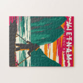 ハロンベイベトナムボートベンダー旅行アートヴィンテージ ジグソーパズル (横)