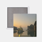 ハロン湾で楽しい夕日ベトナムケースメイト マグネット (正面/裏面)