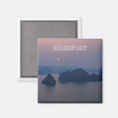 ハロン湾の夕日 - ベトナム、アジア マグネット (正面/裏面)