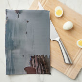 ハロン湾の帆船 – ベトナム，アジア キッチンタオル (四つ折り)