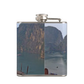 ハロン湾の帆船 – ベトナム，アジア フラスク (裏面)