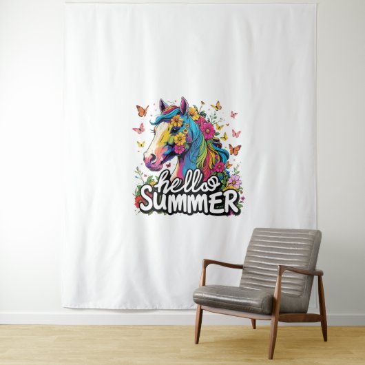 ハローおもしろいサマーホース タペストリー (インサイチュ)