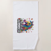 ハローおもしろいサマーホース ビーチタオル (正面)