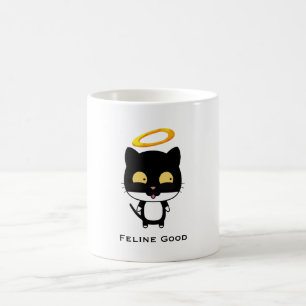 ハローおもしろい付き黒猫パン – ネコ良い コーヒーマグカップ