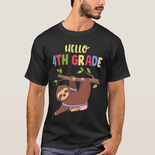ハローおもしろい4年生新学期スロット Tシャツ (正面)