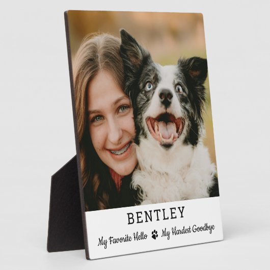 ハローお気に入りのカスタムフォトペットドッグメモリアル フォトプラーク (側面)