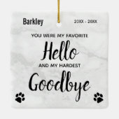 ハローお気に入りのストリーさよならペットモダンメモリアル セラミックオーナメント (裏面)