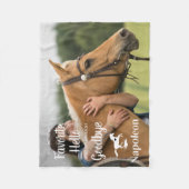 ハローお気に入りのストリーさよならペット馬記念 フリースブランケット (正面)