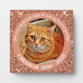 ハローお気に入りのハードバイバラ金ゴールドペット写真 フォトプラーク (正面)