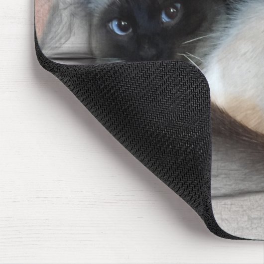 ハローかわいいのぞきブルーアイドシャム子猫 マウスパッド (コーナー)