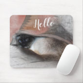ハローかわいいのぞきブルーアイドシャム子猫 マウスパッド (マウス)