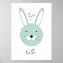 ハローかわいいウサギのポスター ポスター