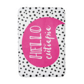 ハローかわいこちゃんパイの斑点のあるピンクのバスマット バスマット (正面縦)