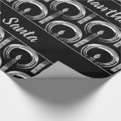 ハローのまわりにキャンドルブモダンラックシルバークリスマス ラッピングペーパー (角)