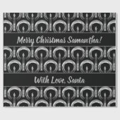 ハローのまわりにキャンドルブモダンラックシルバークリスマス ラッピングペーパー (フラット)