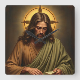 ハローの壁時計を使った熟考イエス スクエア壁時計