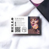 ハローはっきりしたホワイトシックQrフォトロゴのソーシャルメディア 名刺