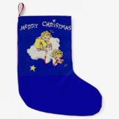 ハローを失った愛らしいクリスマスの天使 スモールクリスマスストッキング (正面)