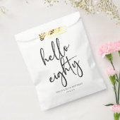 ハローアイティミニマルシンプルリスト80th誕生日パーティー フェイバーバッグ (封をした状態)