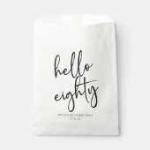 ハローアイティミニマルシンプルリスト80th誕生日パーティー フェイバーバッグ (正面)