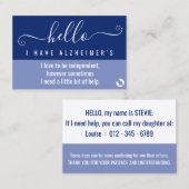 ハローアルジマイマー認識度とエマージェンシー連絡 名刺 (正面/裏面)