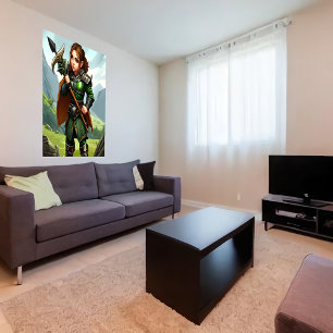 ハローイング女戦士   AIアートポスター ポスター