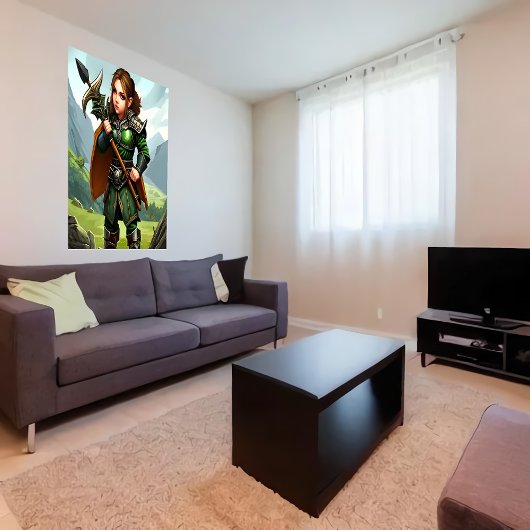 ハローイング女戦士 | AIアートポスター ポスター