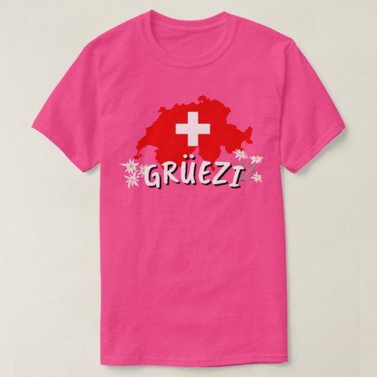 ハローインスイス国旗 Tシャツ (デザイン正面)