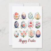 ハローイースターカラフルウォーターカラー卵モノグラム シーズンカード (正面)