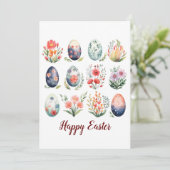 ハローイースターカラフルウォーターカラー卵モノグラム シーズンカード (スタンド正面)
