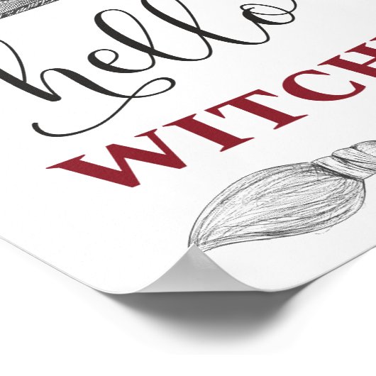 ハローウィッチハロウィンおもしろい引用文文字ウォールドア ポスター (角)