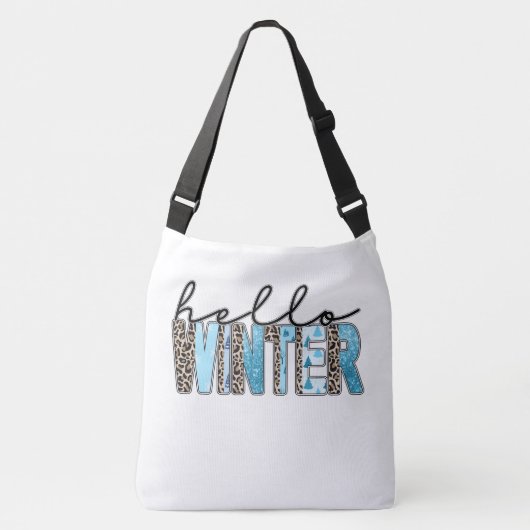 ハローウィンターおもしろいヒョウ クロスボディバッグ (正面)