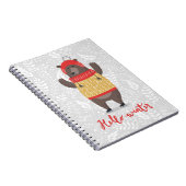 ハローウィンターシーズングリーティングイラストレーションベア ノートブック (右側)