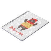 ハローウィンターシーズングリーティングイラストレーションベア ノートブック (左側)