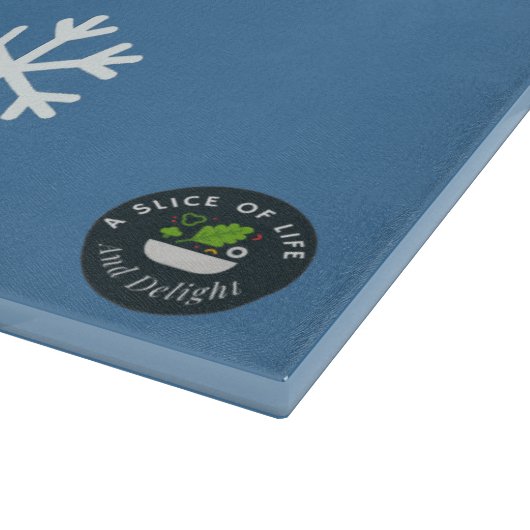 ハローウィンターワンダーランド装飾ガラス カッティングボード (角)