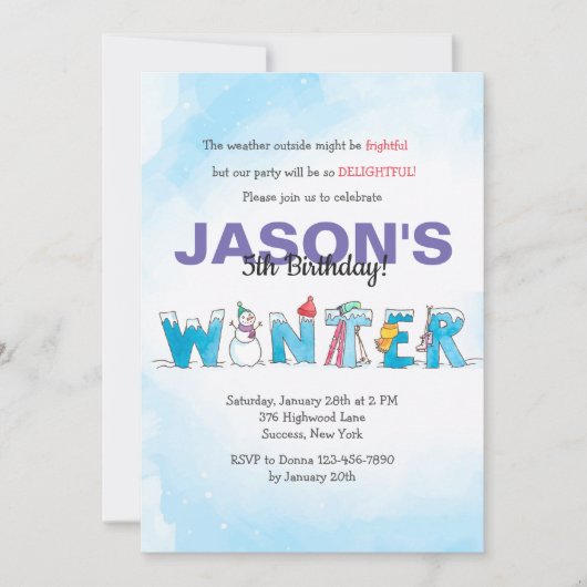 ハローウィンター招待状 招待状 (正面)