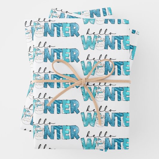 ハローウィンター雪だるまカスタマイズ ラッピングペーパーシート (インサイチュ)