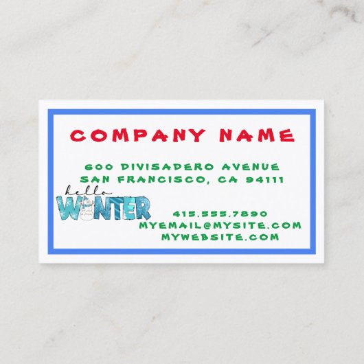 ハローウィンター雪だるまカスタマイズ 名刺 (裏面)