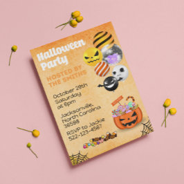 ハローウィンパーティおもしろいキッズアンドアダルト 招待状