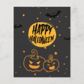 ハローウィンパーティおもしろい、恐ろしいカボチャの招待 (裏面)